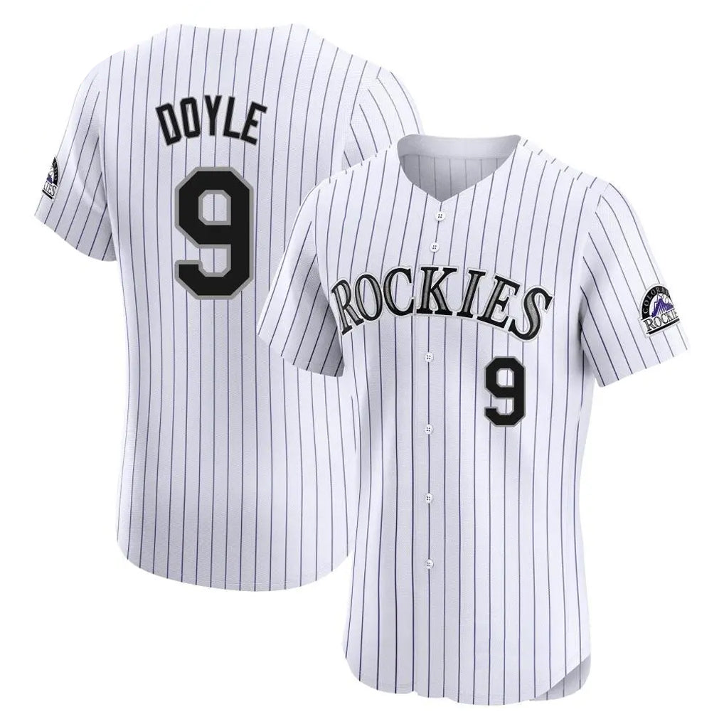 Johmsee C.Rockies #9 Brenton Doyle Player White Limited Elite Home Stitched Jerseys