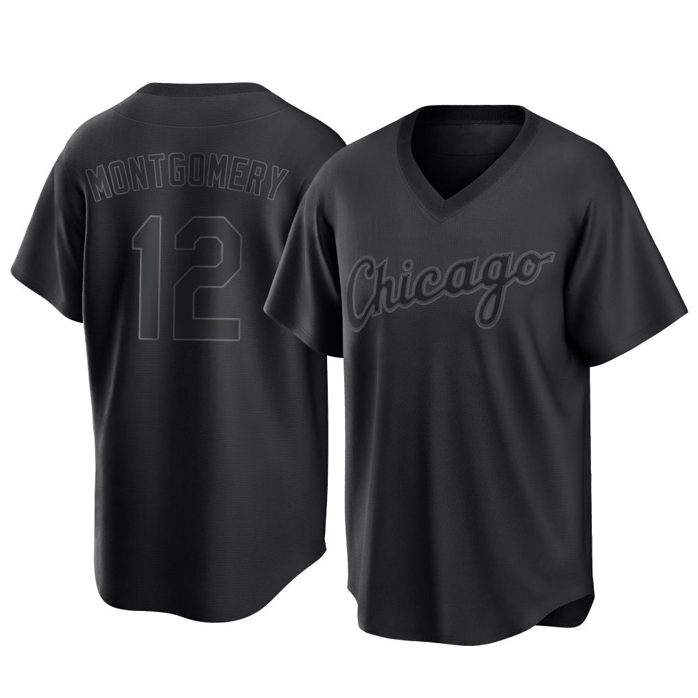 Johmsee C.White Sox #12 Colson Montgomery Player Black T-shirt Home Game Stitched Jerseys