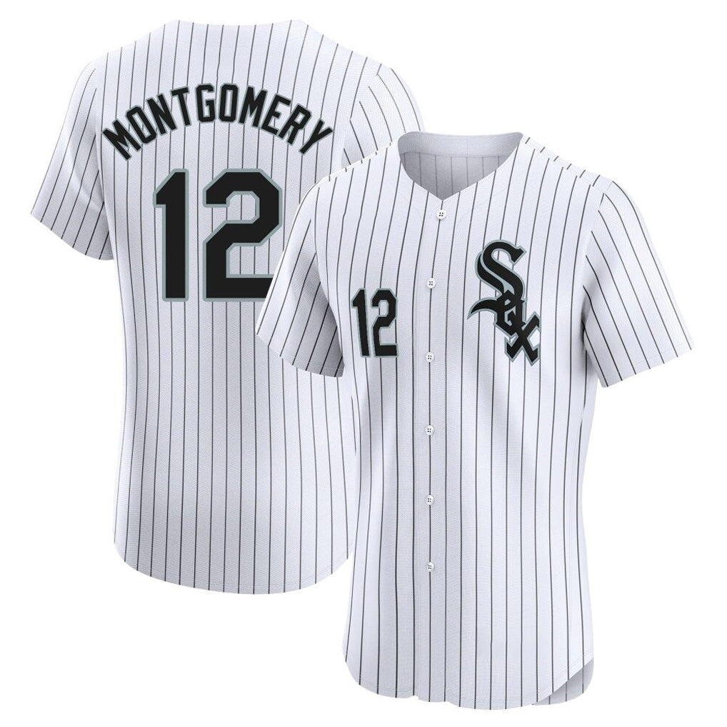 Johmsee C.White Sox #12 Colson Montgomery Player White Stripe Limited Elite Home Stitched Jerseys