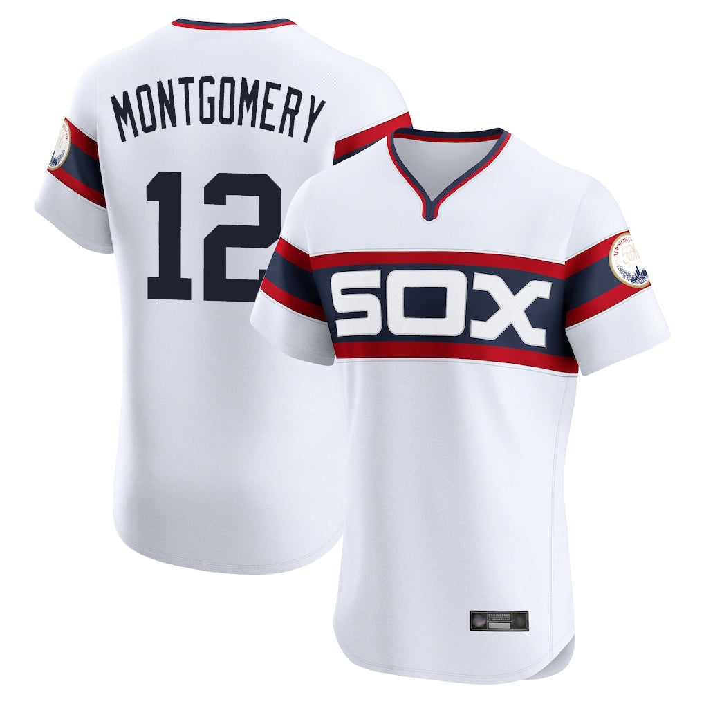 Johmsee C.White Sox #12 Colson Montgomery Player White T-shirt Limited Elite Home Stitched Jerseys