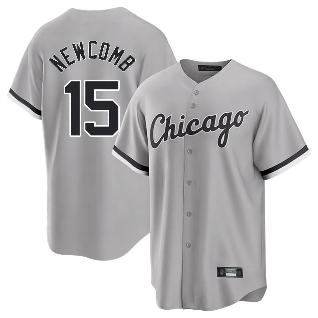 Johmsee C.White Sox #15 Sean Newcomb Player Gray Home Game Stitched Jerseys