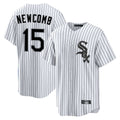 Johmsee C.White Sox #15 Sean Newcomb Player White Stripe Home Game Stitched Jerseys