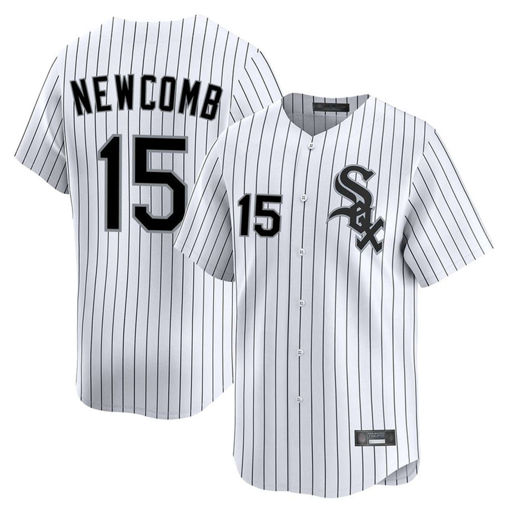 Johmsee C.White Sox #15 Sean Newcomb Player White Stripe Limited Home Stitched Jerseys