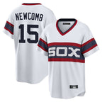 Johmsee C.White Sox #15 Sean Newcomb Player White T-shirt Home Game Stitched Jerseys