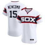 Johmsee C.White Sox #15 Sean Newcomb Player White T-shirt Limited Elite Home Stitched Jerseys