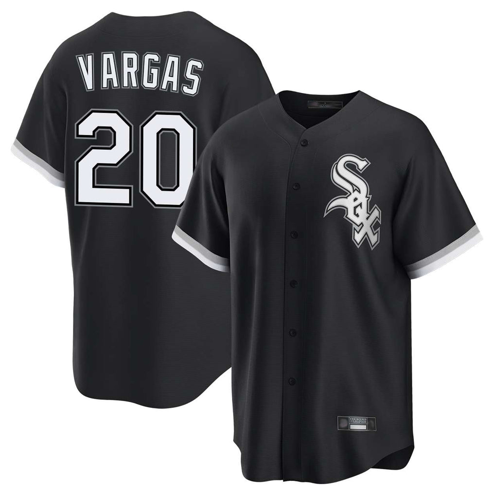Johmsee C.White Sox #20 Miguel Vargas Player Black Home Game Stitched Jerseys