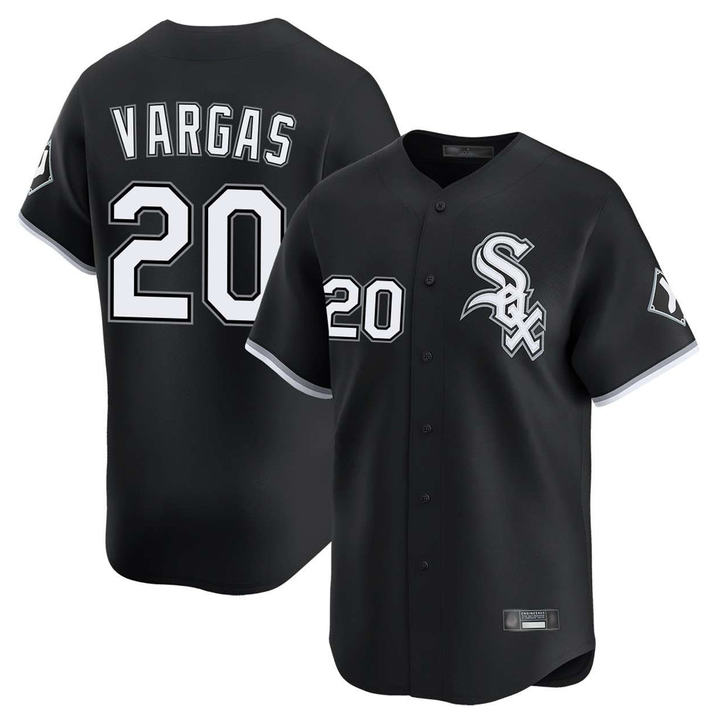 Johmsee C.White Sox #20 Miguel Vargas Player Black Limited Home Stitched Jerseys