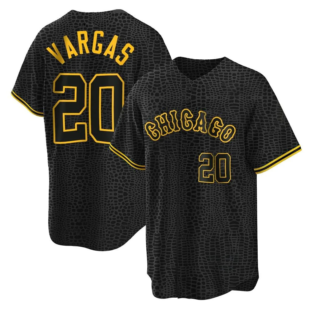 Johmsee C.White Sox #20 Miguel Vargas Player Black Snake Skin City Home Game Stitched Jerseys