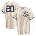 Johmsee C.White Sox #20 Miguel Vargas Player Cream Field of Dreams Home Game Stitched Jerseys