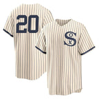 Johmsee C.White Sox #20 Miguel Vargas Player Cream Field of Dreams Home Game Stitched Jerseys