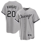 Johmsee C.White Sox #20 Miguel Vargas Player Gray Home Game Stitched Jerseys