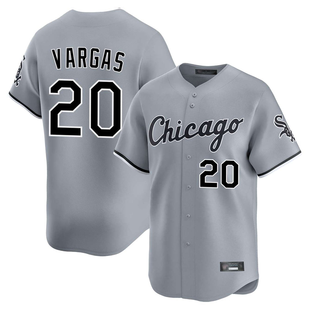 Johmsee C.White Sox #20 Miguel Vargas Player Gray Road Limited Home Stitched Jerseys