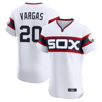 Johmsee C.White Sox #20 Miguel Vargas Player White T-shirt Limited Elite Home Stitched Jerseys