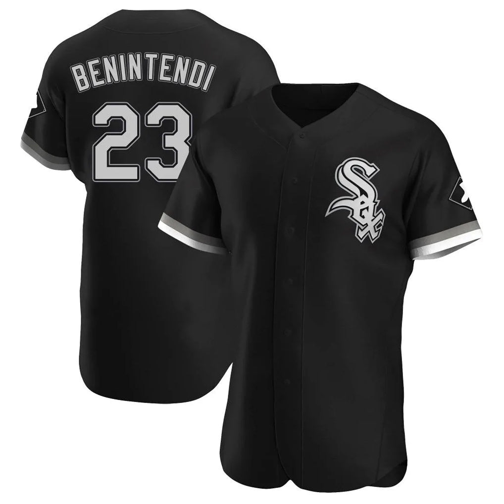 Johmsee C.White Sox #23 Andrew Benintendi Player Black Limited Elite Home Stitched Jerseys
