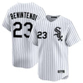 Johmsee C.White Sox #23 Andrew Benintendi Player White Stripe Limited Home Stitched Jerseys