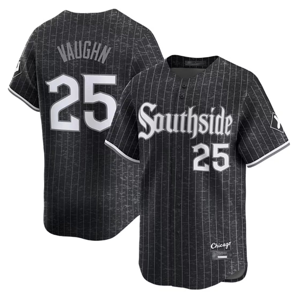 Johmsee C.White Sox #25 Andrew Vaughn Player Black City Connect Limited Home Stitched Jerseys