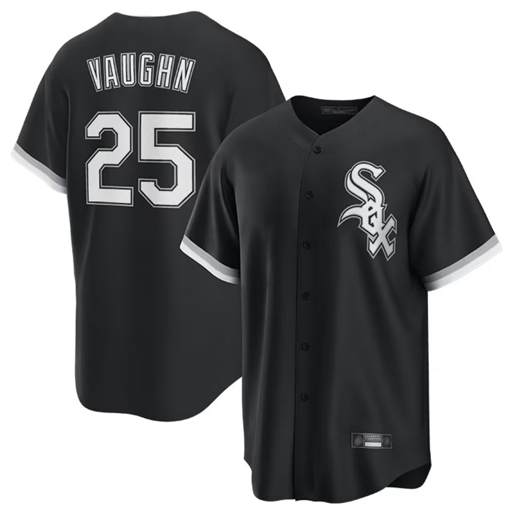 Johmsee C.White Sox #25 Andrew Vaughn Player Black Home Game Stitched Jerseys