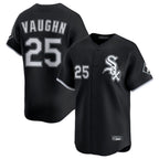 Johmsee C.White Sox #25 Andrew Vaughn Player Black Limited Home Stitched Jerseys