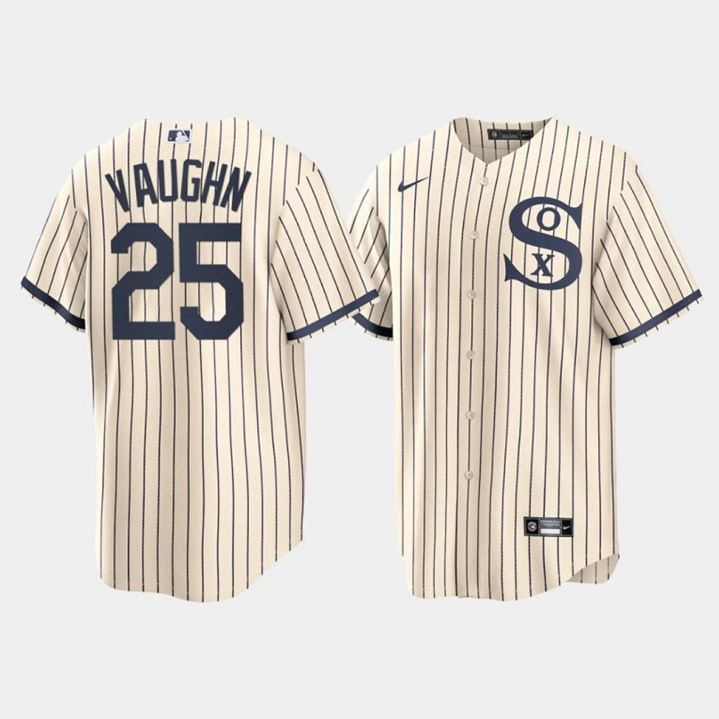 Johmsee C.White Sox #25 Andrew Vaughn Player Cream Field of Dreams Home Game Stitched Jerseys