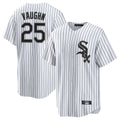 Johmsee C.White Sox #25 Andrew Vaughn Player White Stripe Home Game Stitched Jerseys