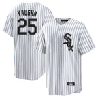 Johmsee C.White Sox #25 Andrew Vaughn Player White Stripe Home Game Stitched Jerseys