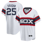Johmsee C.White Sox #25 Andrew Vaughn Player White Stripe Limited Home Stitched Jerseys