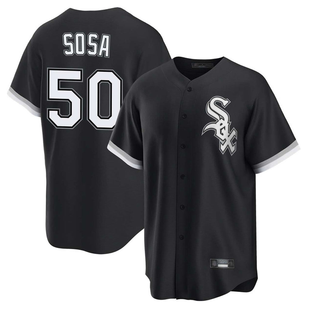 Johmsee C.White Sox #50 Lenyn Sosa Player Black Home Game Stitched Jerseys