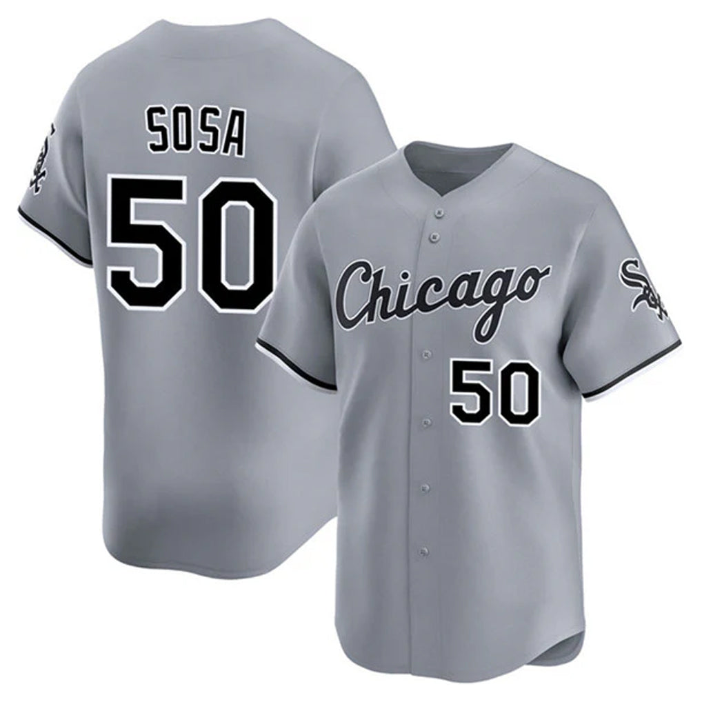 Johmsee C.White Sox #50 Lenyn Sosa Player Gray Road Limited Home Stitched Jerseys