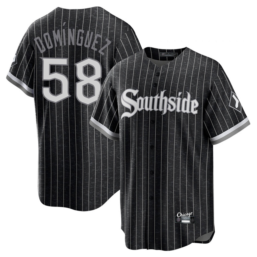 Johmsee C.White Sox #58 Seranthony Domínguez Player Black City Connect Home Game Stitched Jerseys