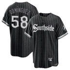 Johmsee C.White Sox #58 Seranthony Domínguez Player Black City Connect Home Game Stitched Jerseys