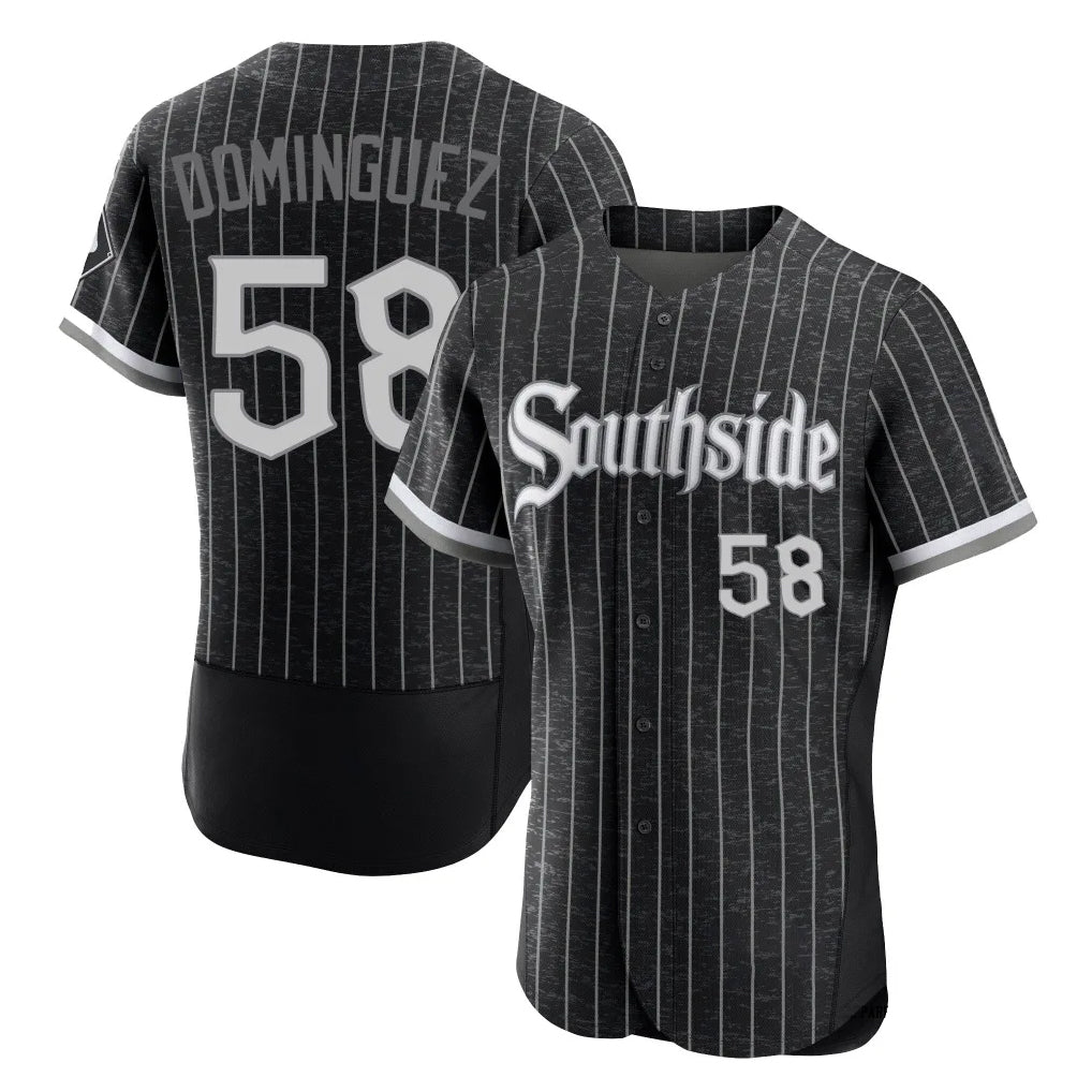 Johmsee C.White Sox #58 Seranthony Domínguez Player Black City Connect Limited Elite Home Stitched Jerseys
