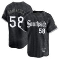 Johmsee C.White Sox #58 Seranthony Domínguez Player Black City Connect Limited Home Stitched Jerseys