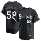 Johmsee C.White Sox #58 Seranthony Domínguez Player Black City Connect Limited Home Stitched Jerseys