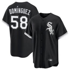 Johmsee C.White Sox #58 Seranthony Domínguez Player Black Home Game Stitched Jerseys