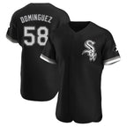 Johmsee C.White Sox #58 Seranthony Domínguez Player Black Limited Elite Home Stitched Jerseys