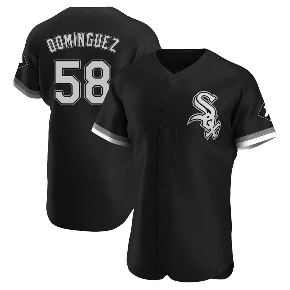 Johmsee C.White Sox #58 Seranthony Domínguez Player Black Limited Elite Home Stitched Jerseys