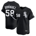 Johmsee C.White Sox #58 Seranthony Domínguez Player Black Limited Home Stitched Jerseys