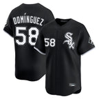 Johmsee C.White Sox #58 Seranthony Domínguez Player Black Limited Home Stitched Jerseys