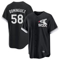 Johmsee C.White Sox #58 Seranthony Domínguez Player Black Spring Training Game Stitched Jerseys