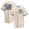 Johmsee C.White Sox #58 Seranthony Domínguez Player Cream Field of Dreams Home Game Stitched Jerseys