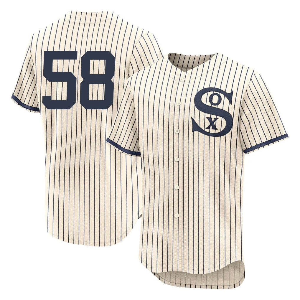 Johmsee C.White Sox #58 Seranthony Domínguez Player Cream Field of Dreams Limited Elite Home Stitched Jerseys