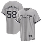 Johmsee C.White Sox #58 Seranthony Domínguez Player Gray Home Game Stitched Jerseys