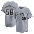 Johmsee C.White Sox #58 Seranthony Domínguez Player Gray Road Limited Home Stitched Jerseys