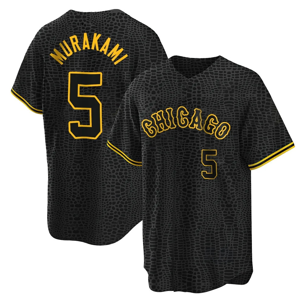 Johmsee C.White Sox #5 Munetaka Murakami Player Black Snake Skin City Home Game Stitched Jerseys
