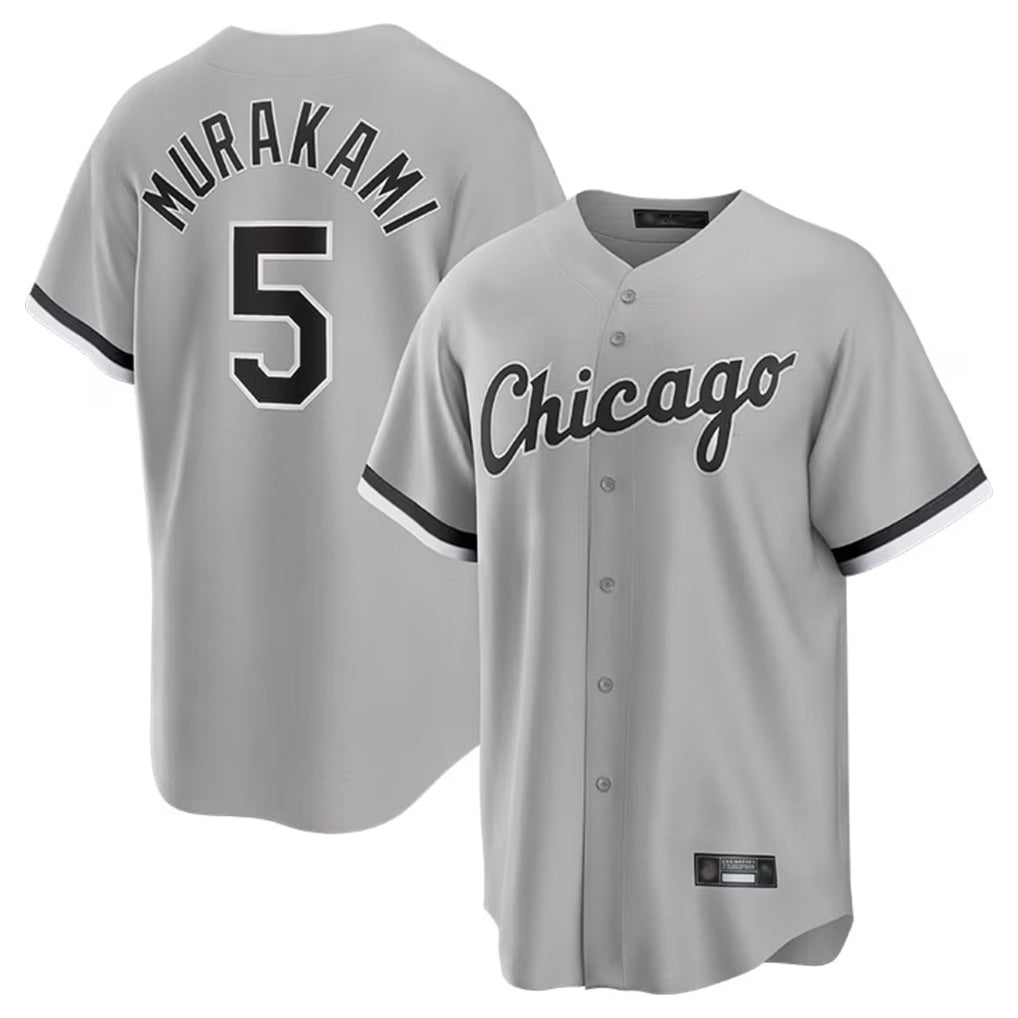 Johmsee C.White Sox #5 Munetaka Murakami Player Gray Home Game Stitched Jerseys