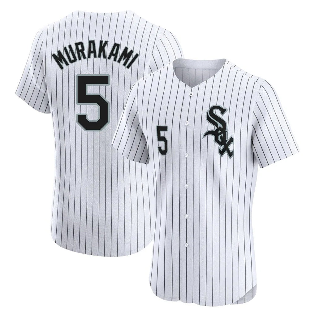 Johmsee C.White Sox #5 Munetaka Murakami Player White Stripe Limited Elite Home Stitched Jerseys