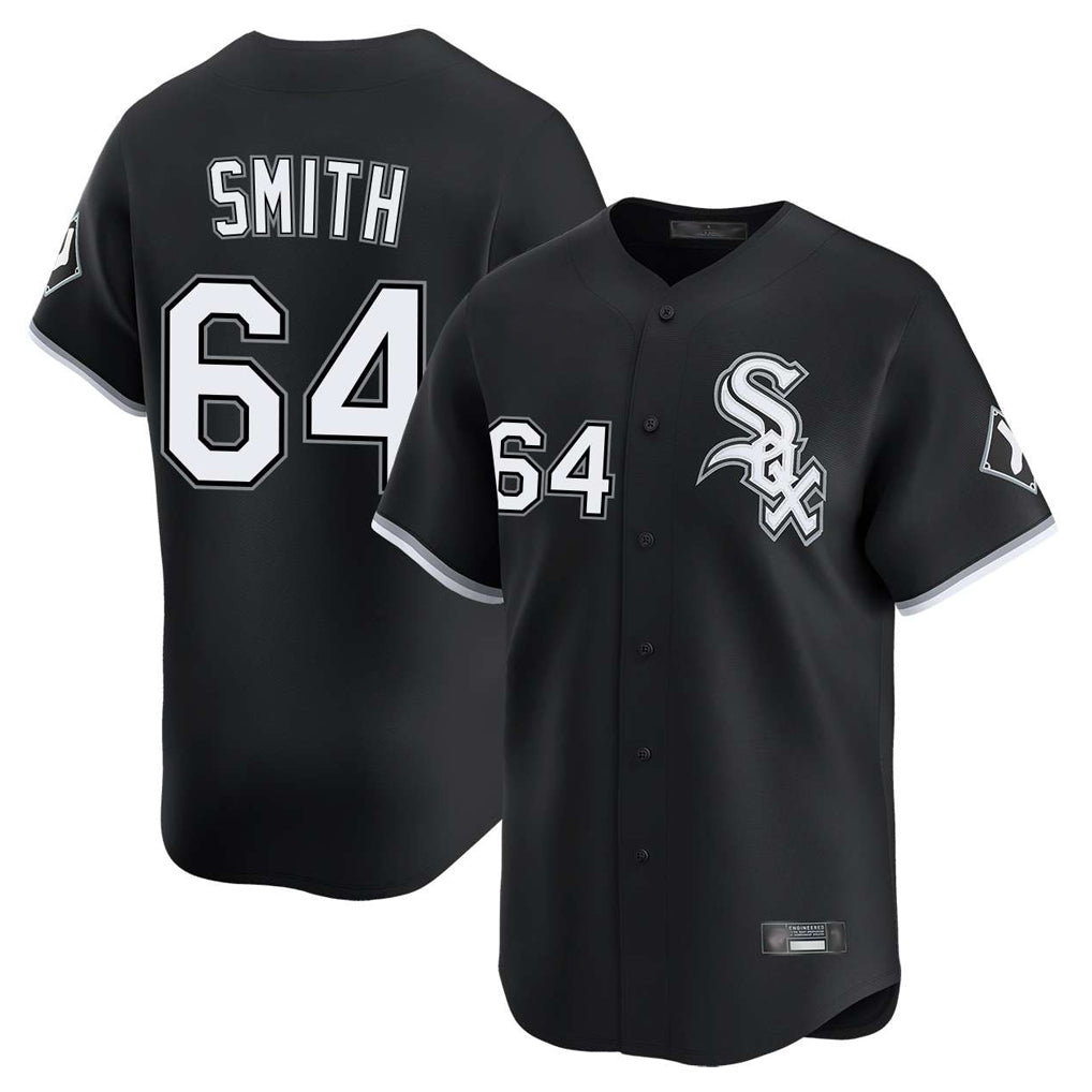 Johmsee C.White Sox #64 Shane Smith Player Black Limited Home Stitched Jerseys