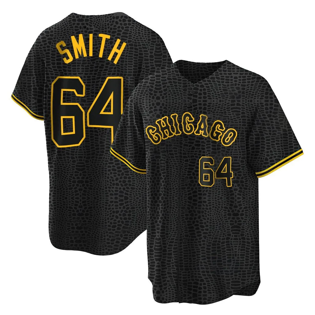 Johmsee C.White Sox #64 Shane Smith Player Black Snake Skin City Home Game Stitched Jerseys