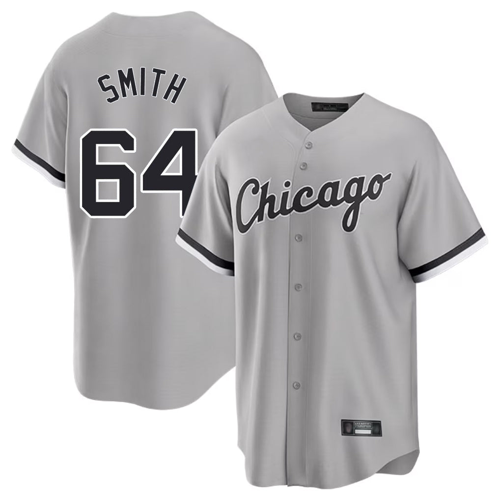 Johmsee C.White Sox #64 Shane Smith Player Gray Home Game Stitched Jerseys