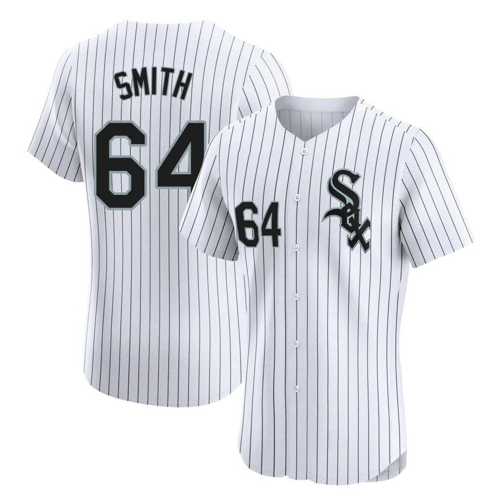 Johmsee C.White Sox #64 Shane Smith Player White Stripe Limited Elite Home Stitched Jerseys